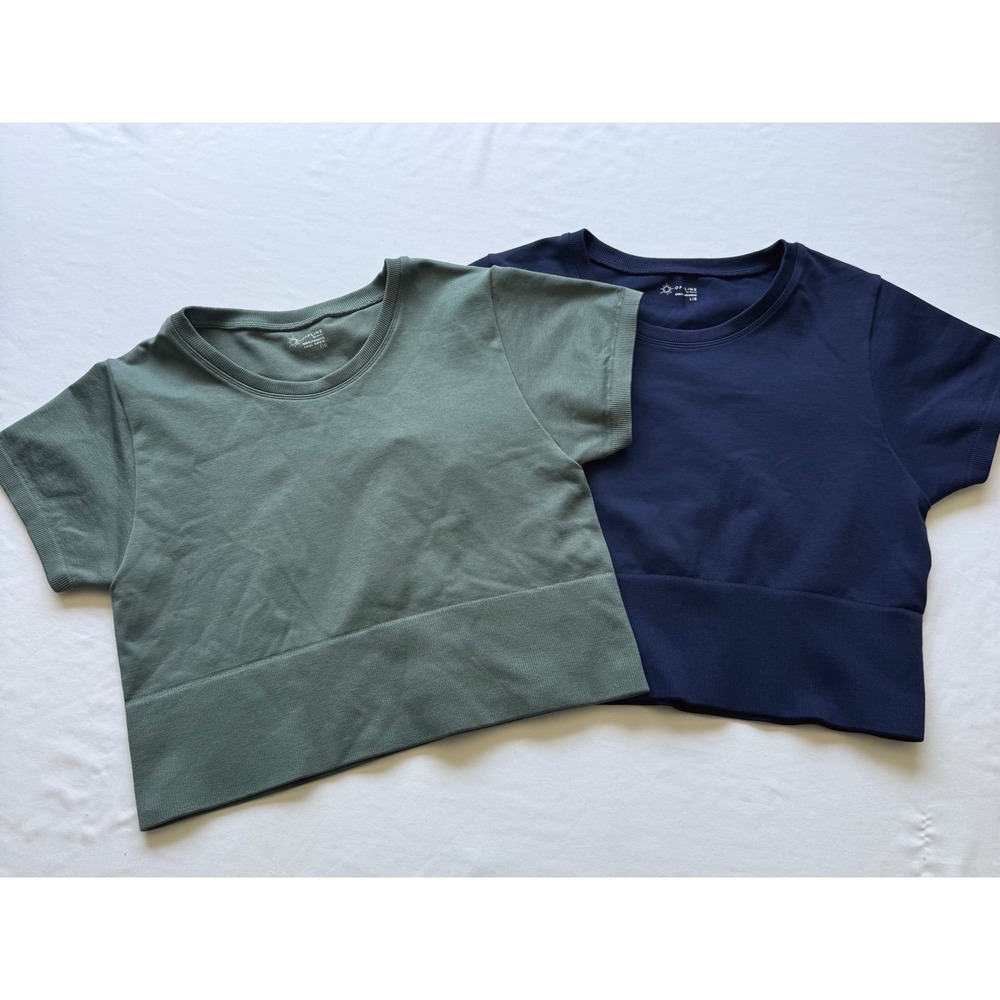 Offline by Aerie Sidewalk Seamless Cropped Active T-Shirt Size Large Lot of 2